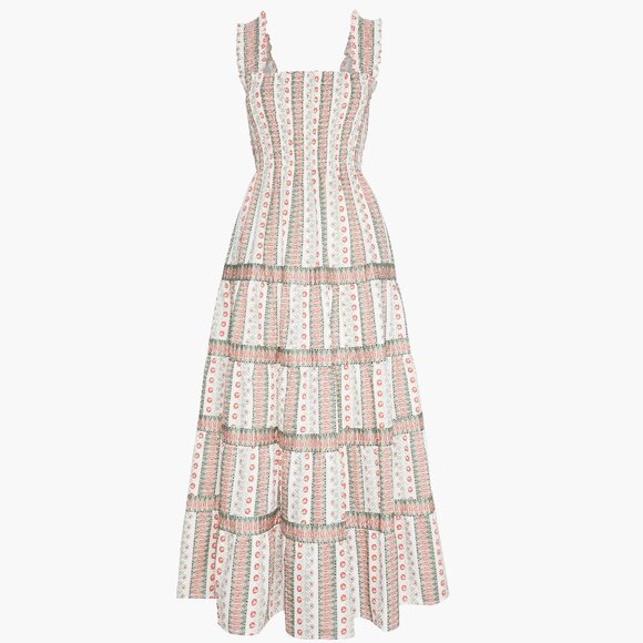 Hill House Home The Kimmy Nap Dress - Cosmos Floral Stripe Size XSCosmos Floral - Picture 1 of 3
